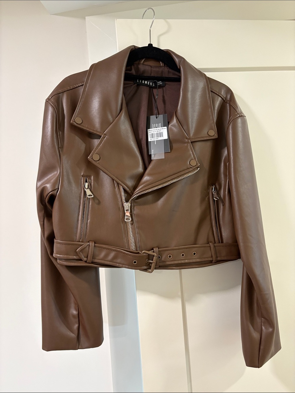 LIONESS Staten Island leather Jacket Brown - 0